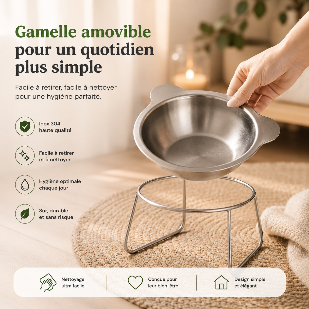 Gamelle Surélevée Anti-Régurgitation pour Chat Senior